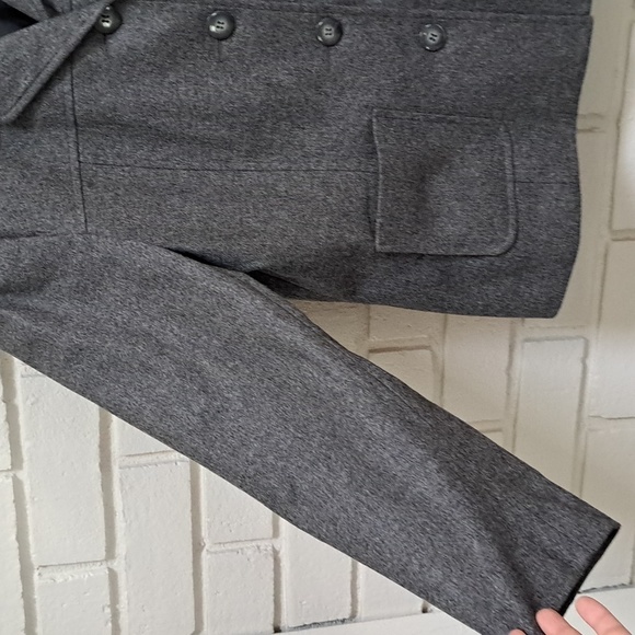 Sag Harbor Gray Wool Blend Lined Button Down Jacket. Size 14 Petite - Picture 4 of 10